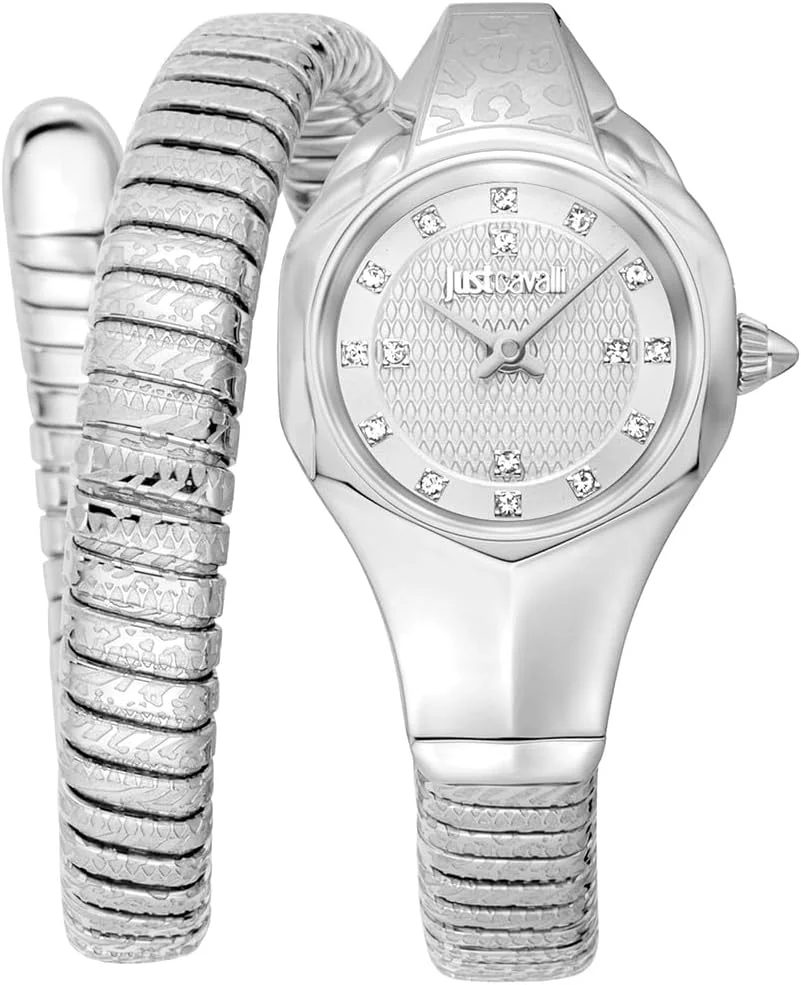 ساعت مچی آنالوگ زنانه جاست کاوالی مدل آمالفی با صفحه گرد، قطر قاب 22 میلی متر، نقره ای خاکستری