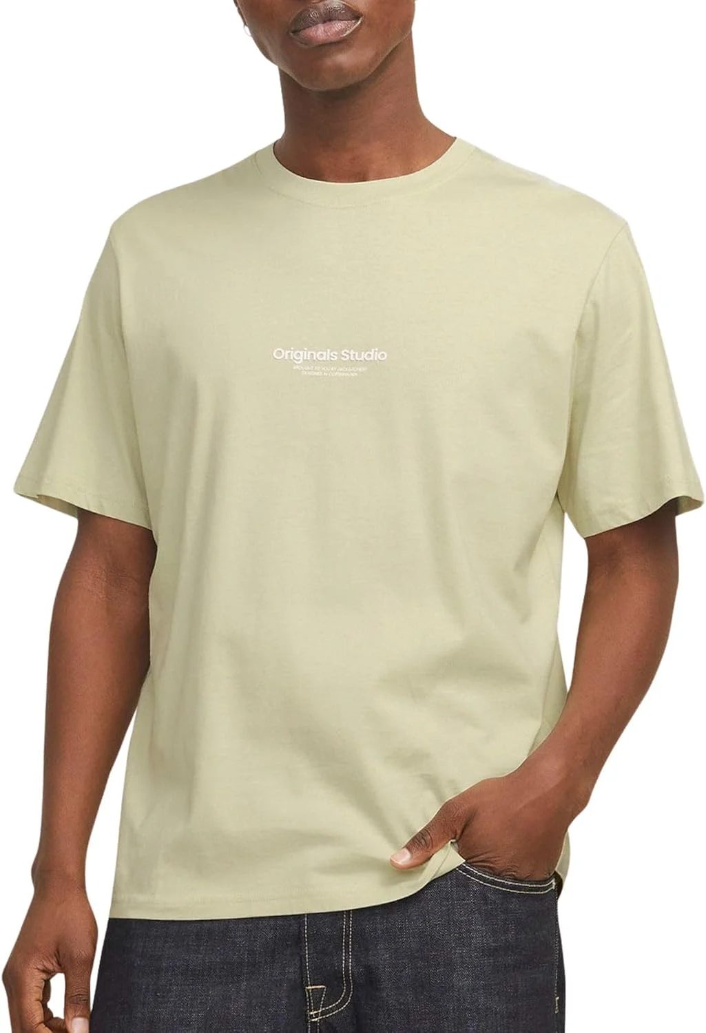 تی شرت آستین کوتاه یقه گرد مردانه جک اند جونز مدل Jorvesterbro Noos (بسته 1 عددی)