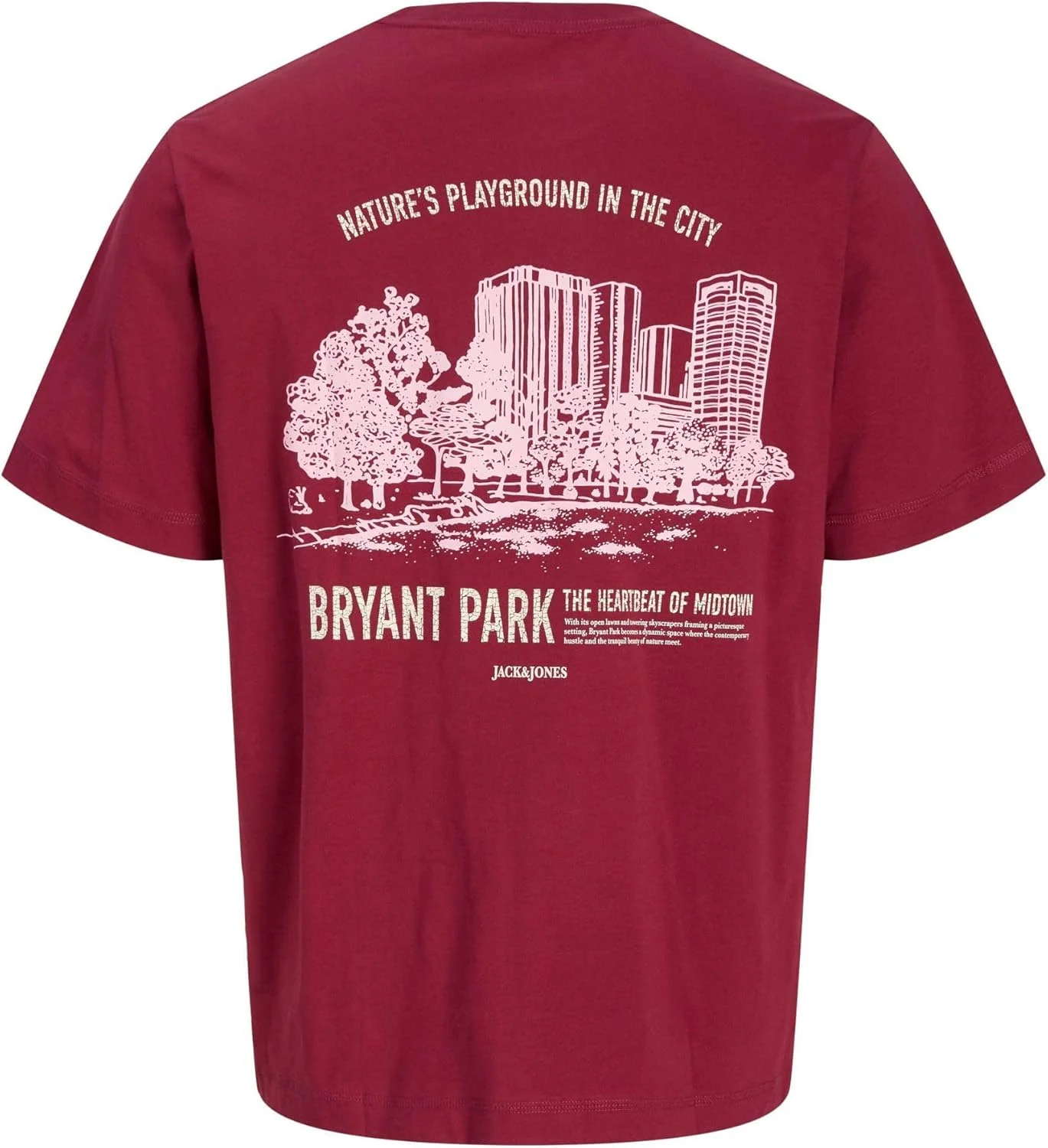 تی شرت یقه گرد مردانه جک اند جونز مدل Joryork Back Tee Ss (تک بسته)