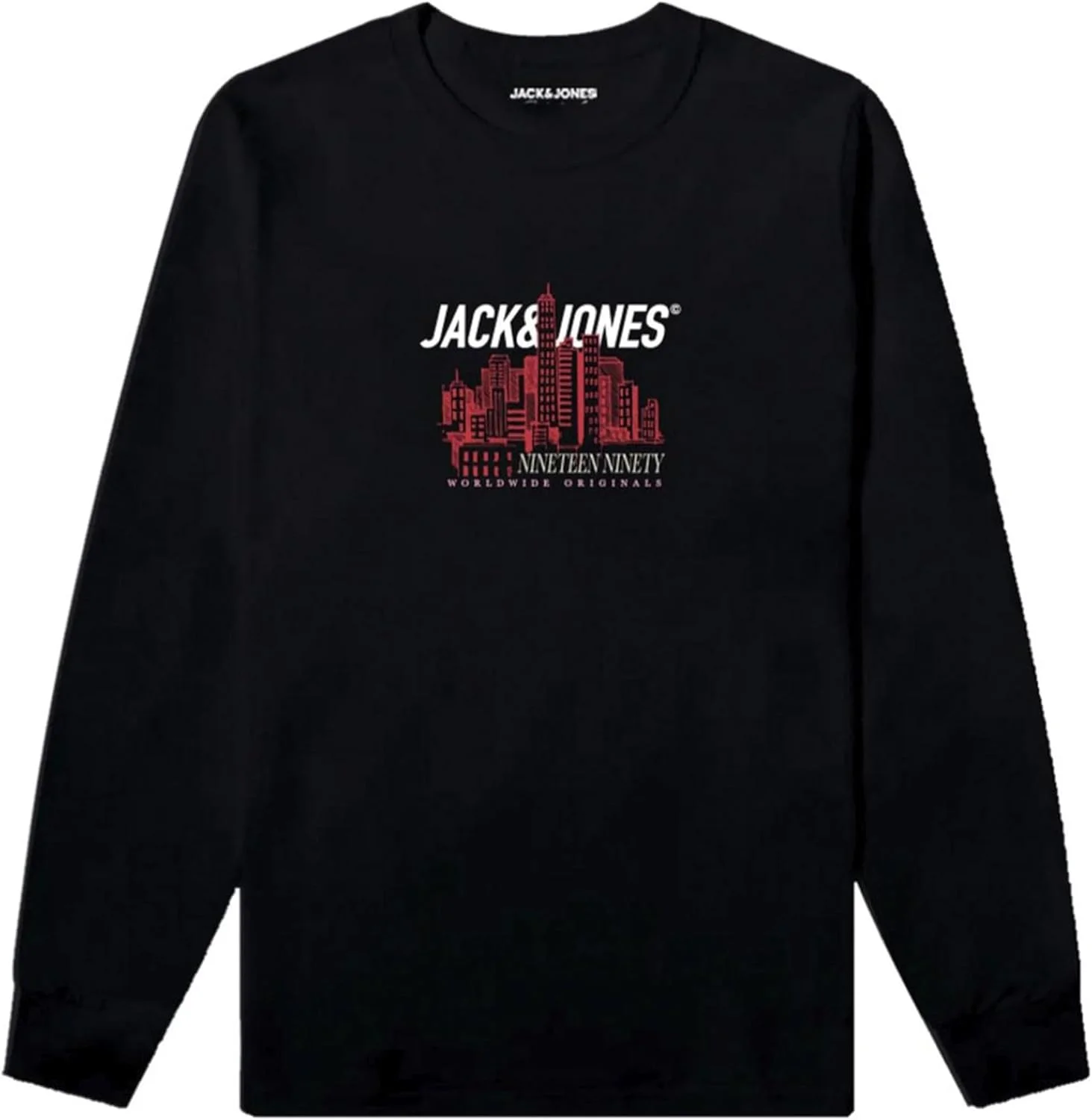 تی شرت آستین بلند یقه گرد مردانه جک اند جونز مدل Joryork FST PLS (بسته 1 عددی)