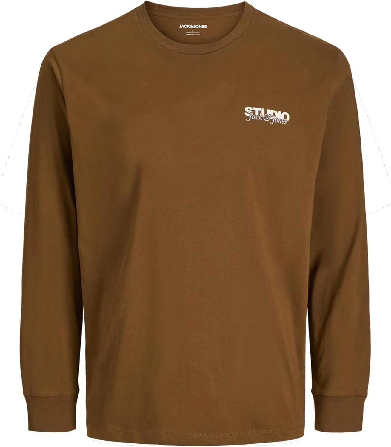 تی شرت آستین بلند یقه گرد مردانه جک اند جونز (تک عددی)