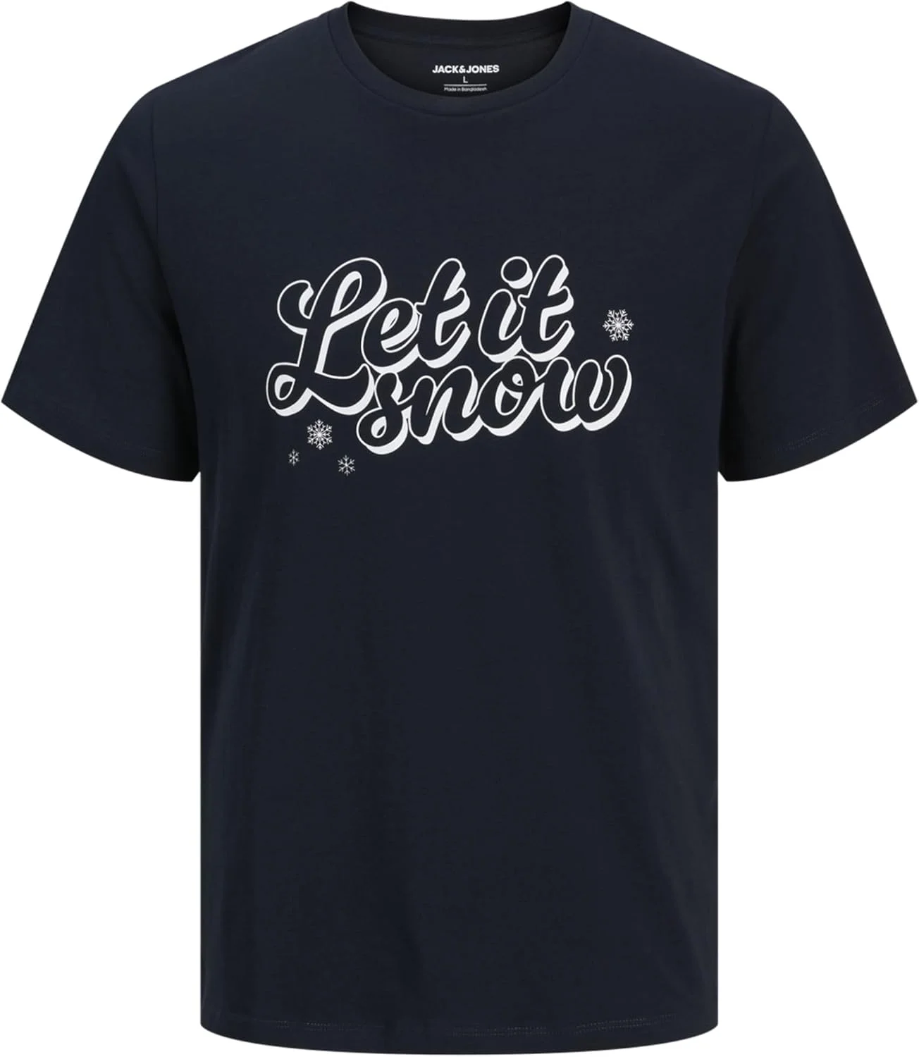 تی شرت آستین کوتاه یقه گرد مردانه جک اند جونز مدل Jjxmas Text (تک عددی)