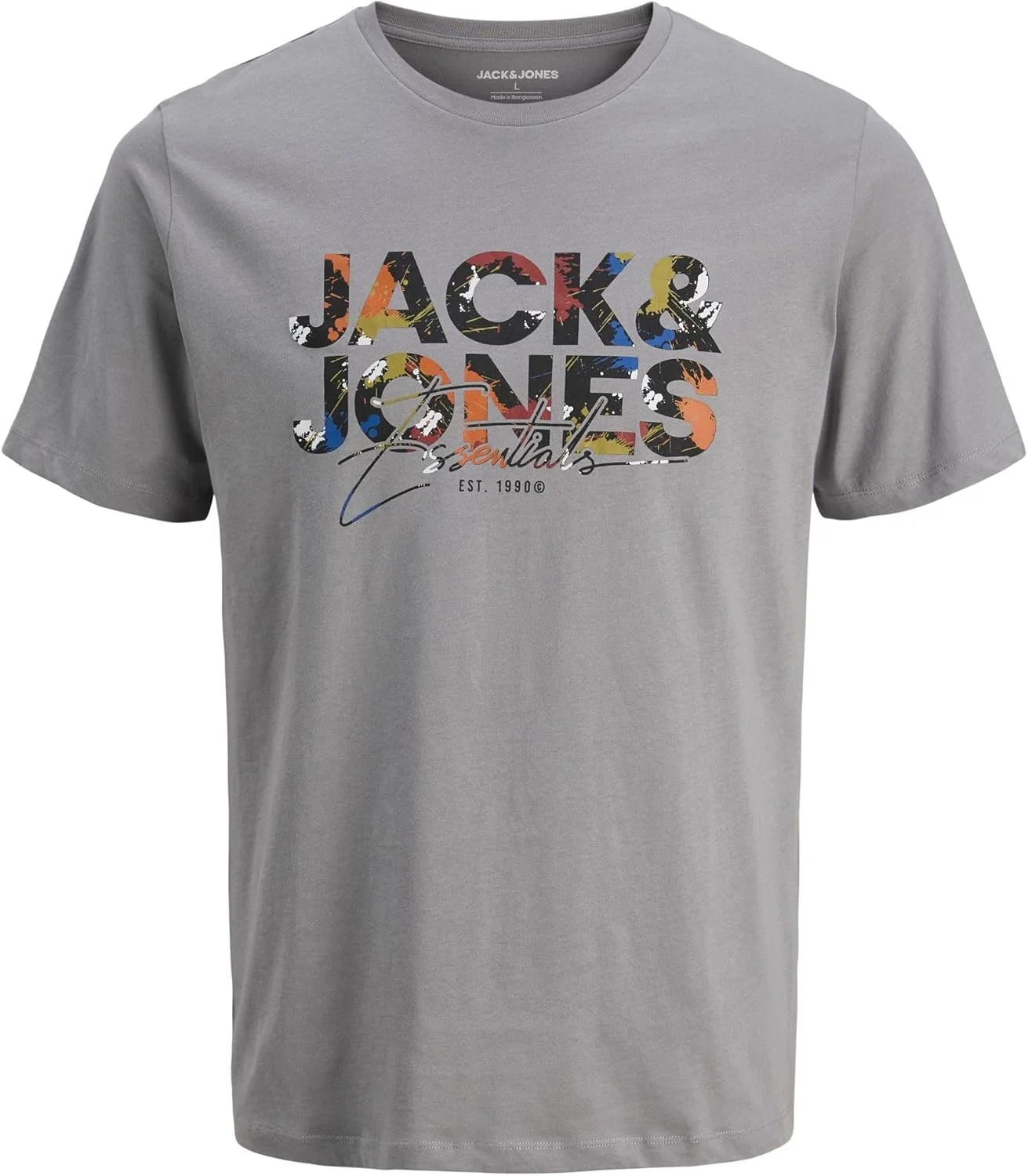 تی شرت آستین کوتاه یقه گرد مردانه جک اند جونز مدل Jjgeplas (تک عددی)