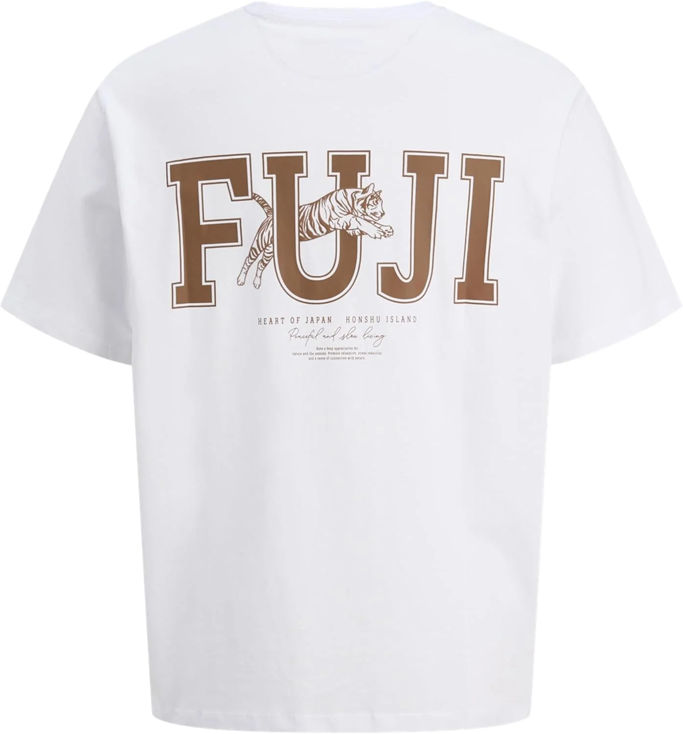 تی شرت آستین کوتاه یقه گرد مردانه جک اند جونز مدل Jjkenji (تک عددی)