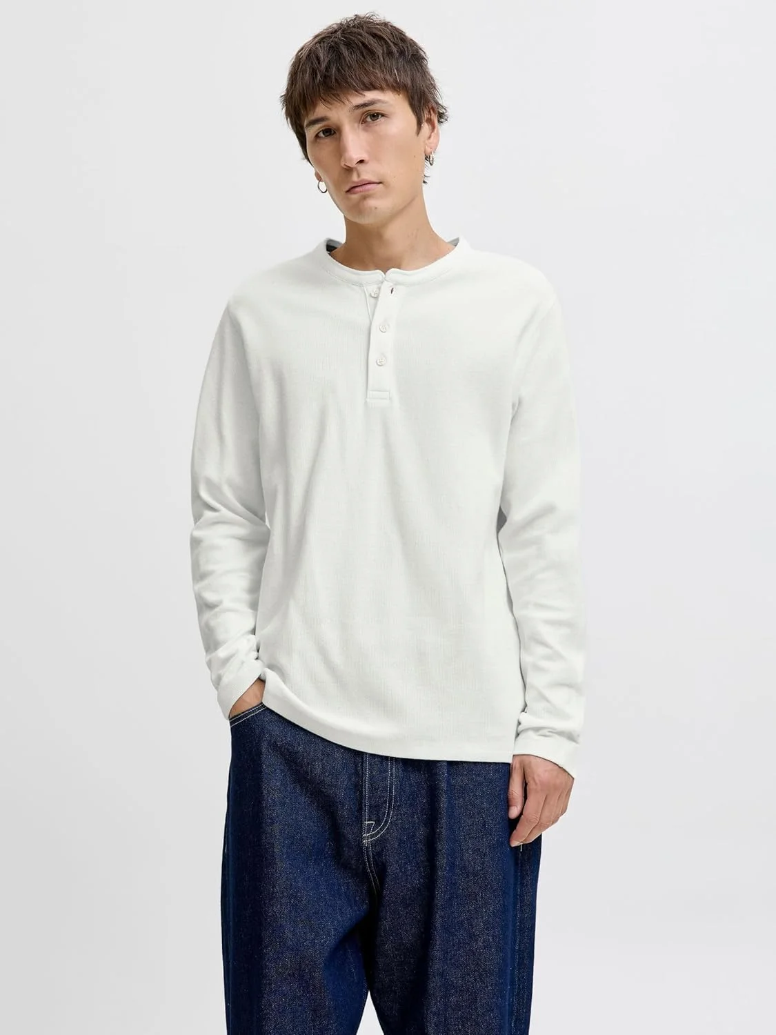 تی شرت آستین بلند مردانه جک اند جونز مدل Jprblutyrell Ls Henley (تک عددی)