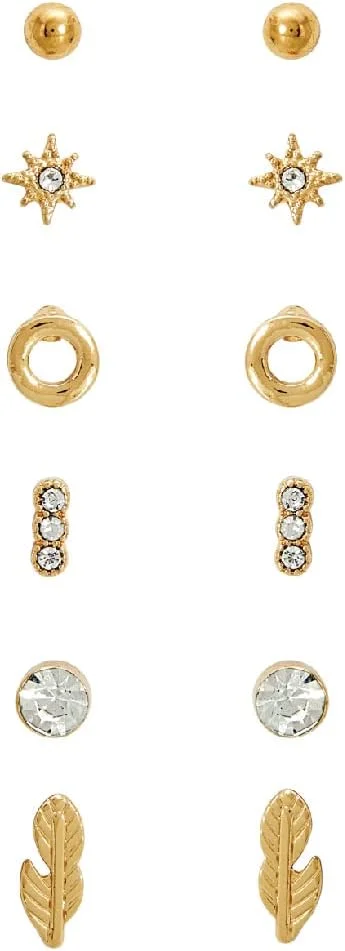 AMICA ست گوشواره های متنوع، مجموعه 6 تایی، سبک و ضد حساسیت AMICA ست گوشواره های متنوع، مجموعه 6 تایی، سبک و ضد حساسیت