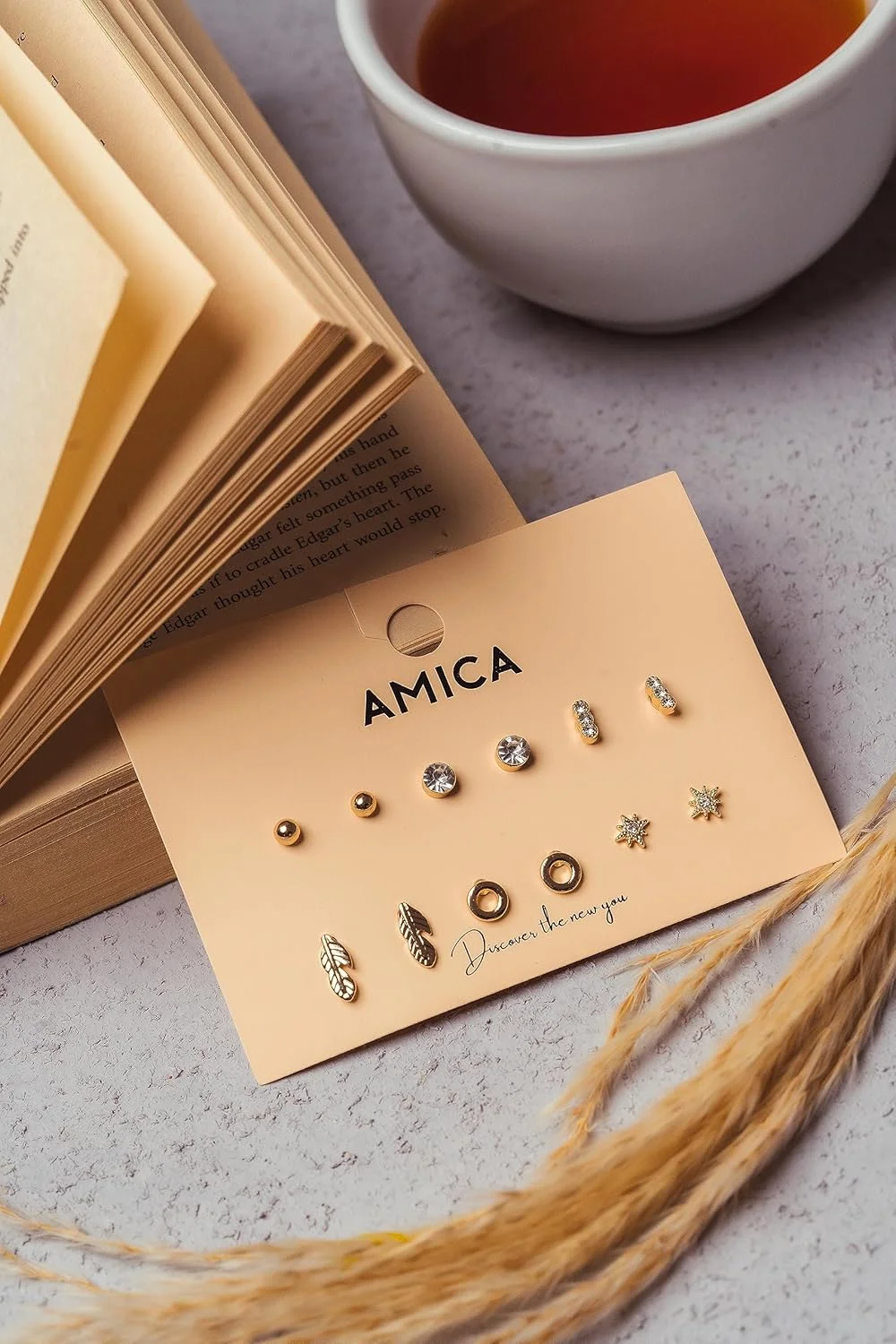 AMICA ست گوشواره های متنوع، مجموعه 6 تایی، سبک و ضد حساسیت AMICA ست گوشواره های متنوع، مجموعه 6 تایی، سبک و ضد حساسیت