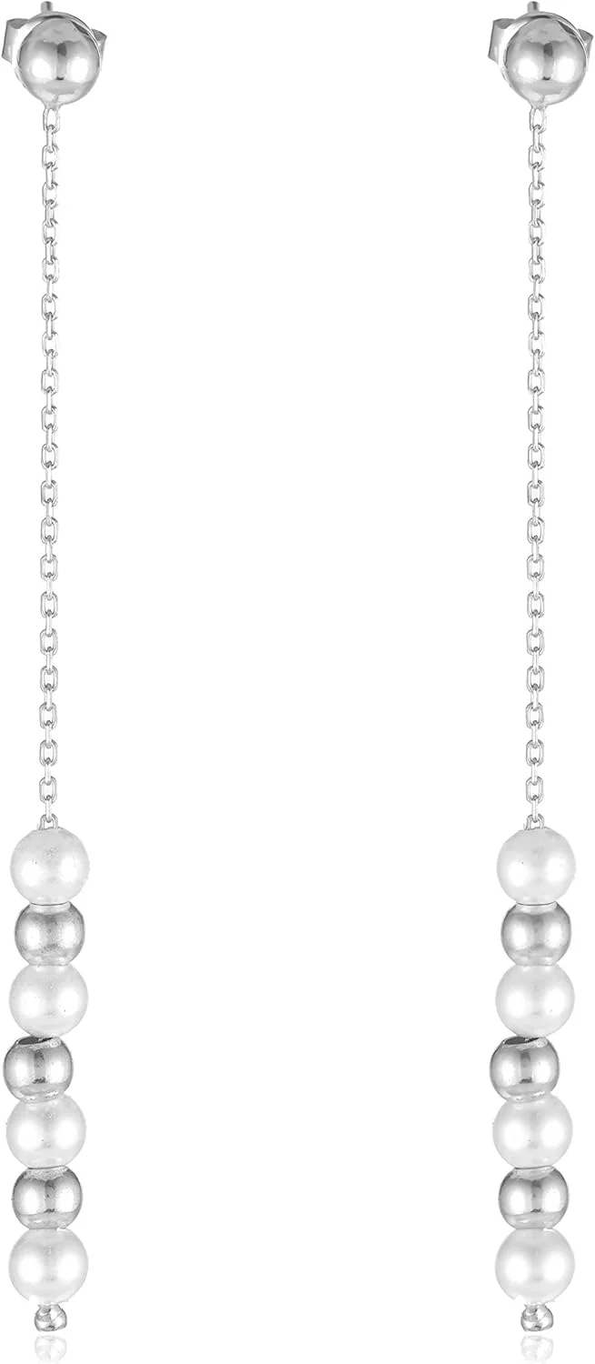 گوشواره نقره ای و مرواریدی زنانه علوان - EE5204ES گوشواره نقره ای و مرواریدی زنانه علوان - EE5204ES