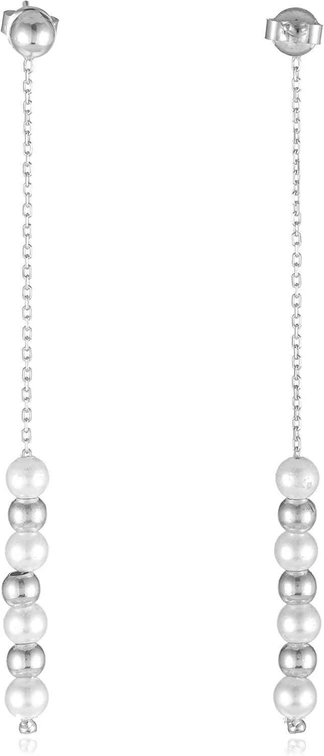 گوشواره نقره ای و مرواریدی زنانه علوان - EE5204ES