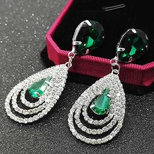 گوشواره های آویز اشکی Arabest، گوشواره های عروسی و نامزدی اشکی، گوشواره های آویز سوراخ دار چند لایه کریستالی با سنگ های بدلی گوشواره های آویز اشکی Arabest، گوشواره های عروسی و نامزدی اشکی، گوشواره های آویز سوراخ دار چند لایه کریستالی با سنگ های بدلی