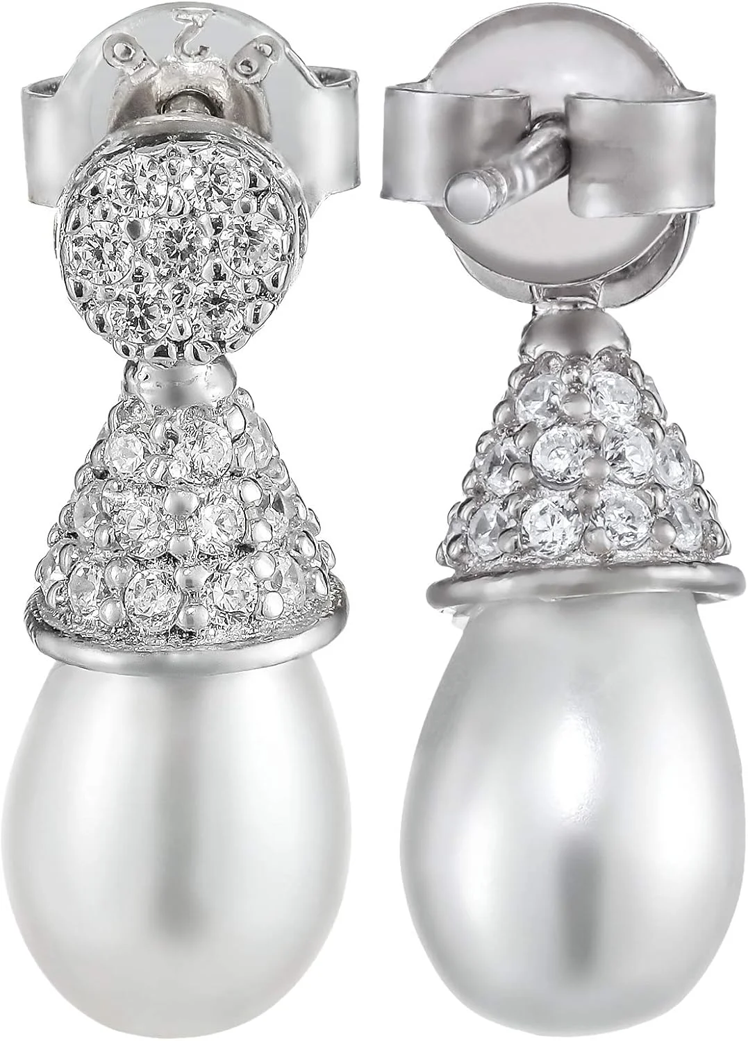 گوشواره نقره و مروارید زنانه آلوان اکسسوریز - EE5117SP