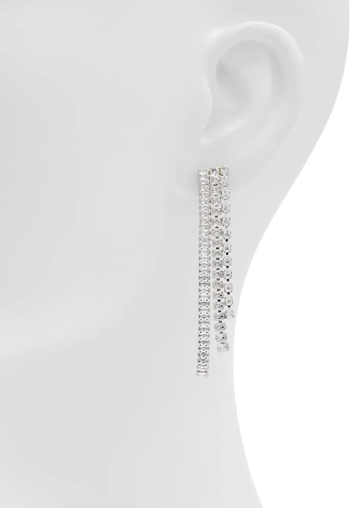 گوشواره چند سوراخه زنانه ابابرییل نقره ای/شفاف چند رنگ گوشواره چند سوراخه زنانه ابابرییل نقره ای/شفاف چند رنگ