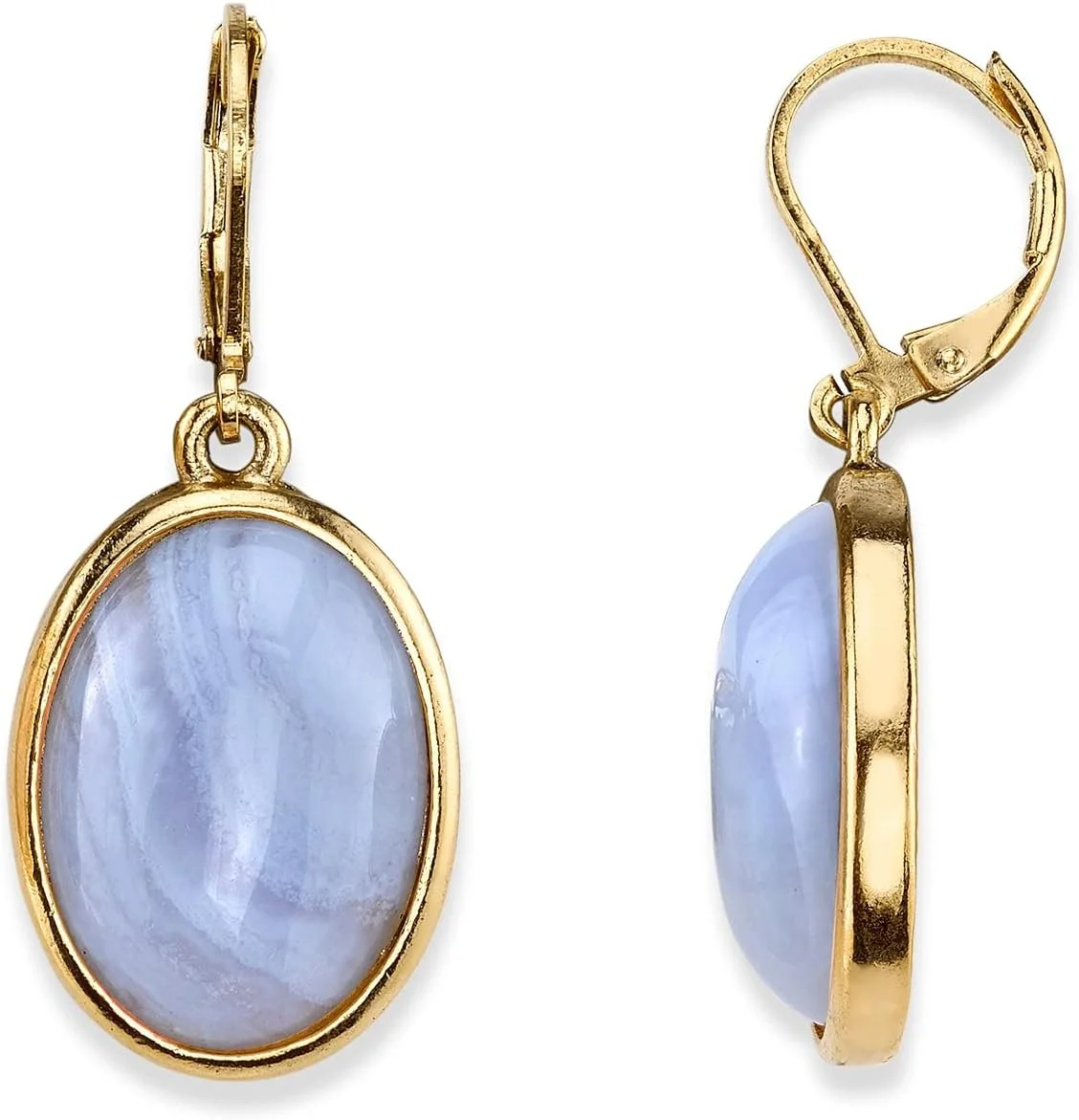 جواهرات ۱۹۲۸، گوشواره آویز نگین بیضی شکل، کوچک، سنگی، کوارتز صورتی جواهرات ۱۹۲۸، گوشواره آویز نگین بیضی شکل، کوچک، سنگی، کوارتز صورتی