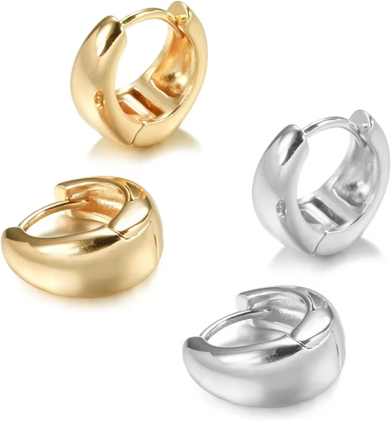 گوشواره های حلقه ای زنانه، گوشواره های گرد روکش طلای 18 عیار، حلقه های طلایی سبک وزن، ست گوشواره های ضد حساسیت برای دختران گوشواره های حلقه ای زنانه، گوشواره های گرد روکش طلای 18 عیار، حلقه های طلایی سبک وزن، ست گوشواره های ضد حساسیت برای دختران