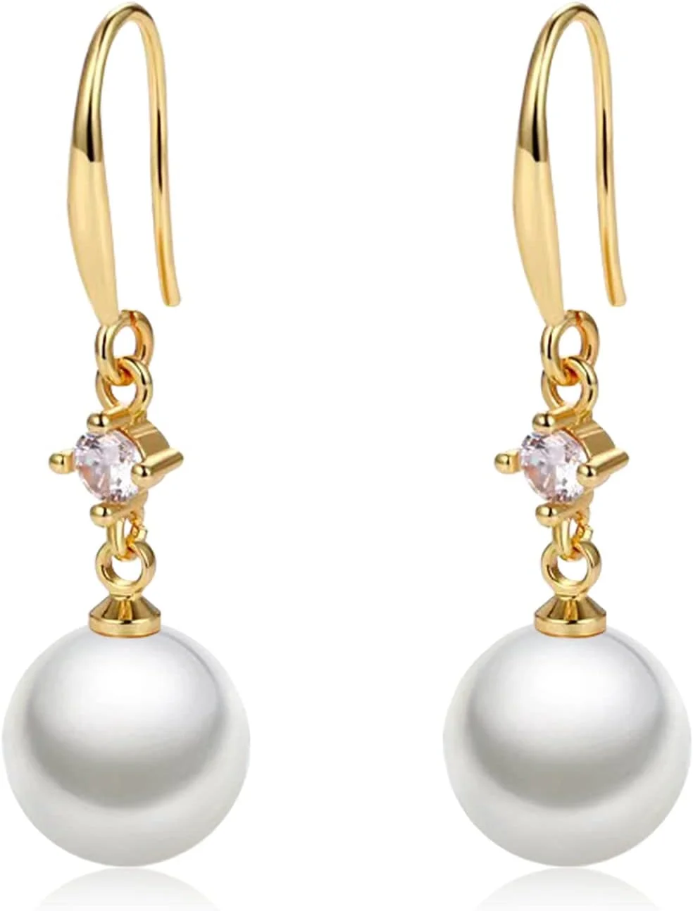 گوشواره های مرواریدی رنگارنگ زنانه، گوشواره های آویز مرواریدی با روکش طلای 18 عیار و نگین های زیرکونیا، جواهرات ظریف آویز مروارید زیرکونیا مکعبی درجه 5A+ برای بانوان گوشواره های مرواریدی رنگارنگ زنانه، گوشواره های آویز مرواریدی با روکش طلای 18 عیار و نگین های زیرکونیا، جواهرات ظریف آویز مروارید زیرکونیا مکعبی درجه 5A+ برای بانوان