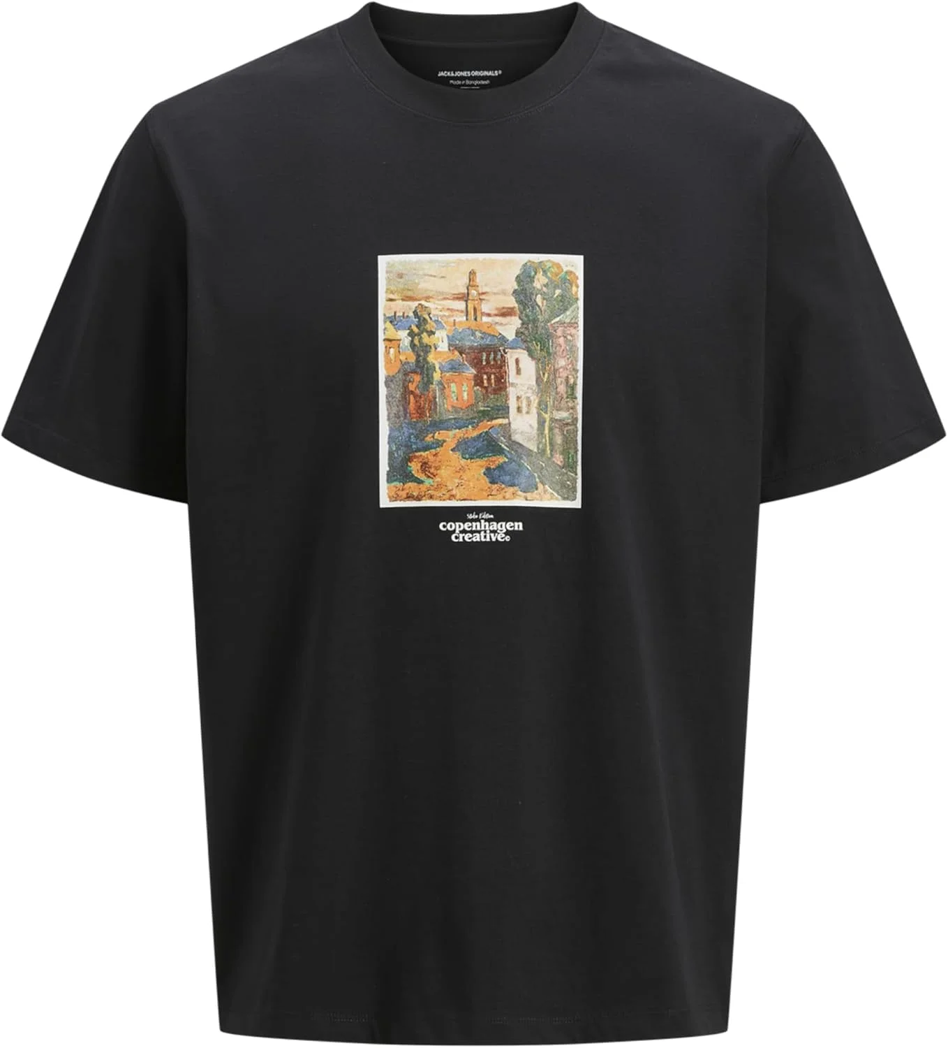 تی شرت مردانه جک اند جونز مدل Jorparos Graphic Front Tee Ss Crew (بسته 1 عددی)