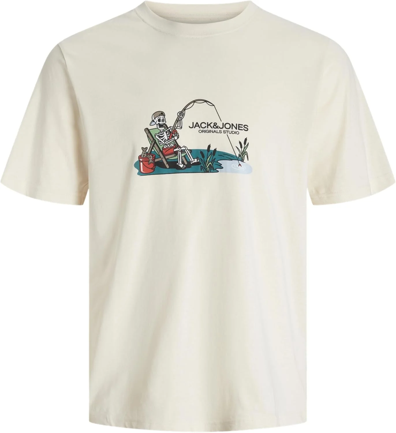 تی شرت یقه گرد مردانه جک اند جونز مدل Jorskull Nature بسته 3 عددی