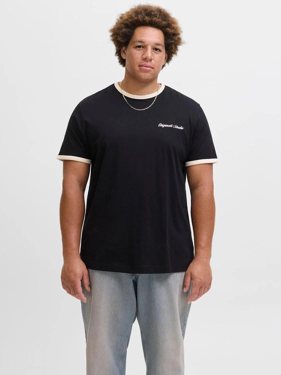 تی شرت یقه گرد مردانه جک اند جونز مدل Jornorrebro Ringer آستین کوتاه (تک عددی)