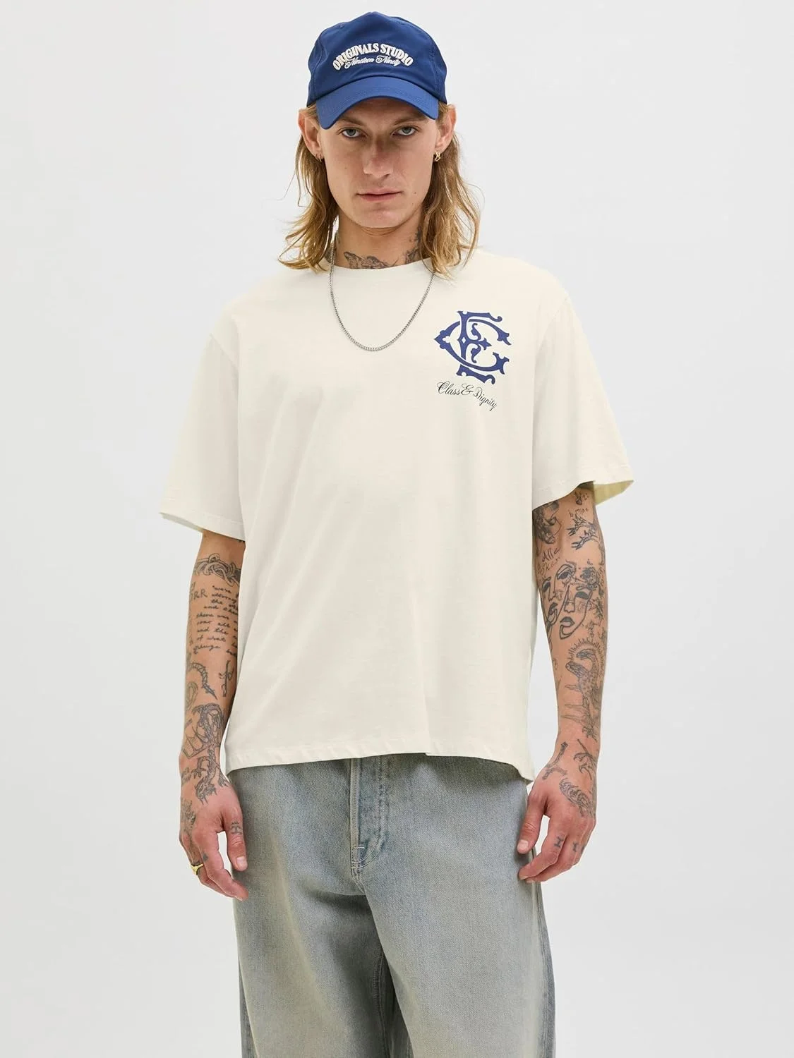 تی شرت یقه گرد مردانه جک اند جونز مدل Jorservice Gallery Tee Ss Crew Neck Tg (بسته 1 عددی)
