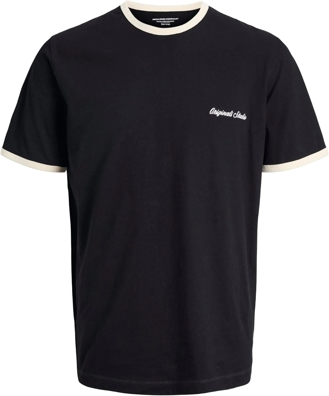 تی شرت یقه گرد مردانه جک اند جونز مدل Jornorrebro Ringer Tee Ss (تک عددی)