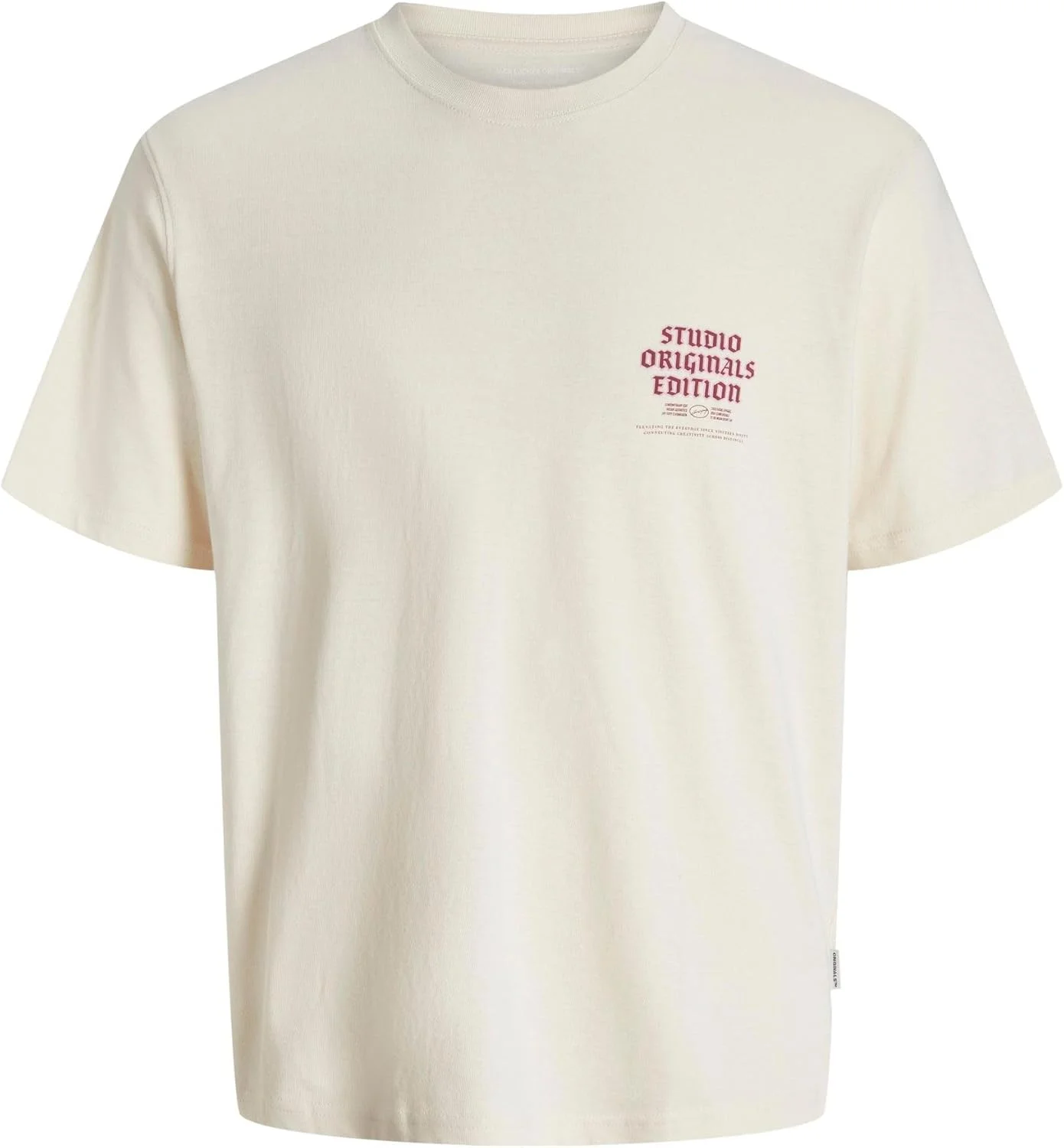 تی شرت یقه گرد مردانه جک اند جونز مدل Jormeadows Typo Tee Ss (بسته 1 عددی)