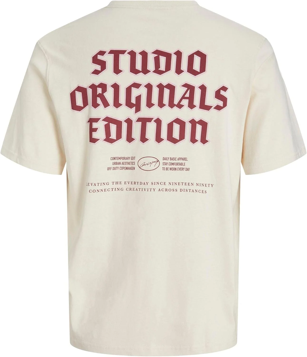 تی شرت یقه گرد مردانه جک اند جونز مدل Jormeadows Typo Tee Ss (بسته 1 عددی)