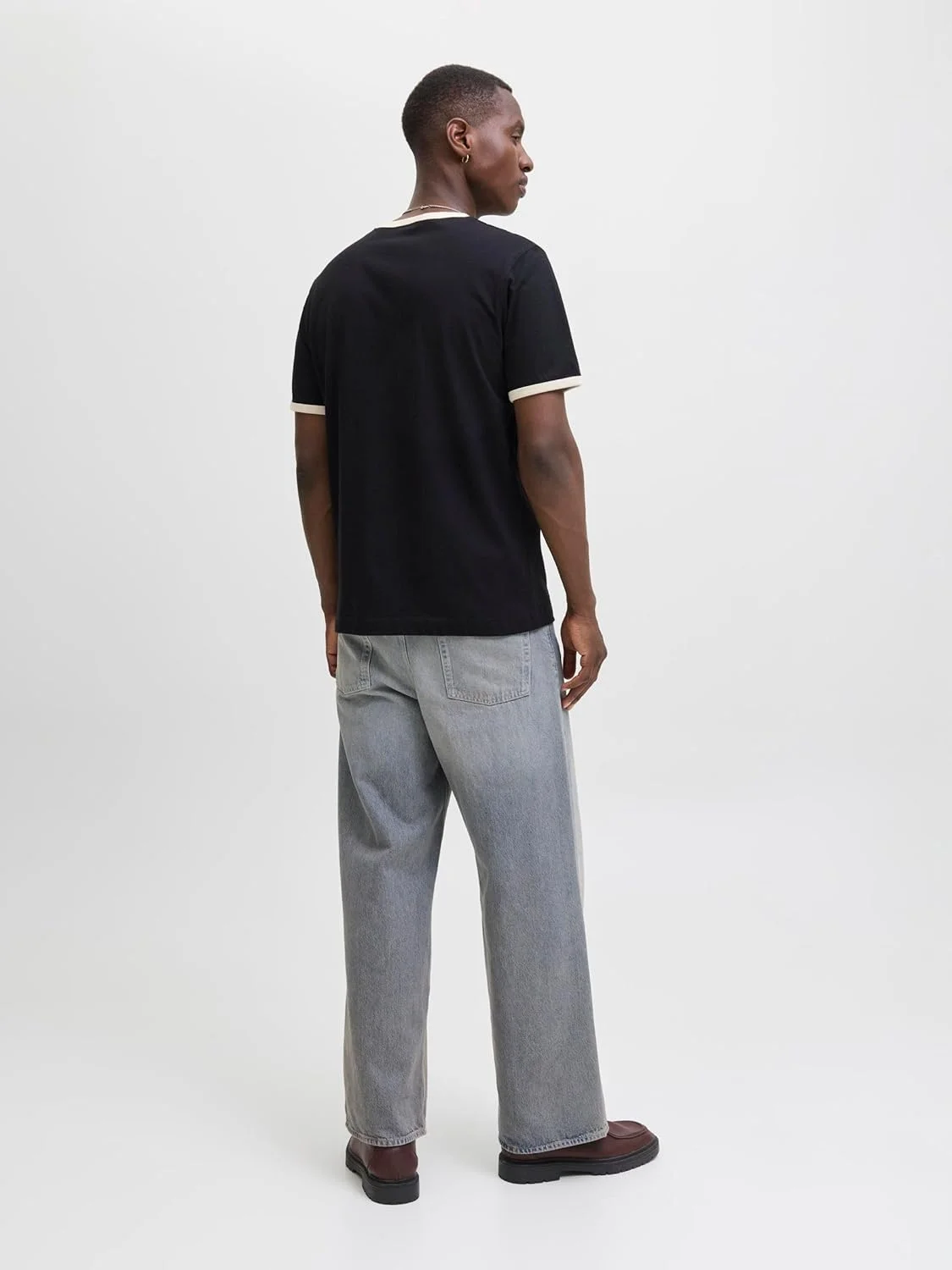 تی شرت یقه گرد مردانه جک اند جونز مدل Jornorrebro Ringer Tee Ss (تک عددی)