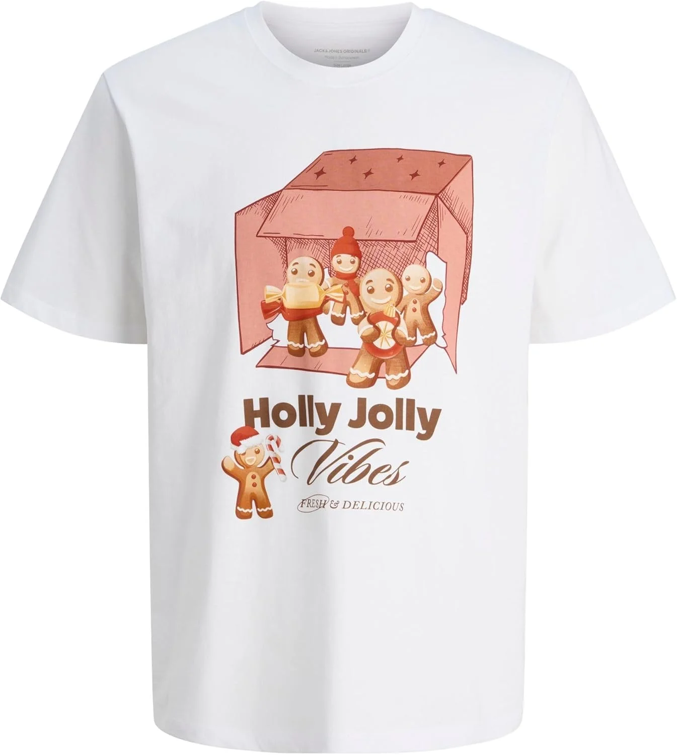 تی‌شرت مردانه جک اند جونز طرح تعطیلات، یقه گرد (تک عددی)