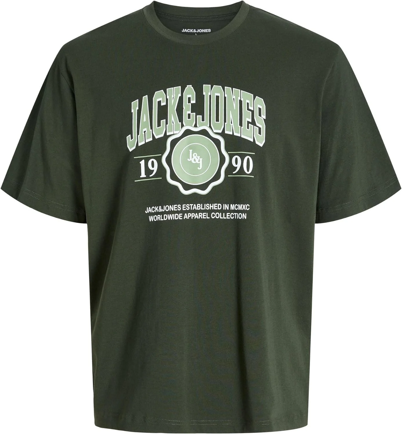 تی شرت یقه گرد آستین کوتاه مردانه جک اند جونز (بسته 1 عددی)