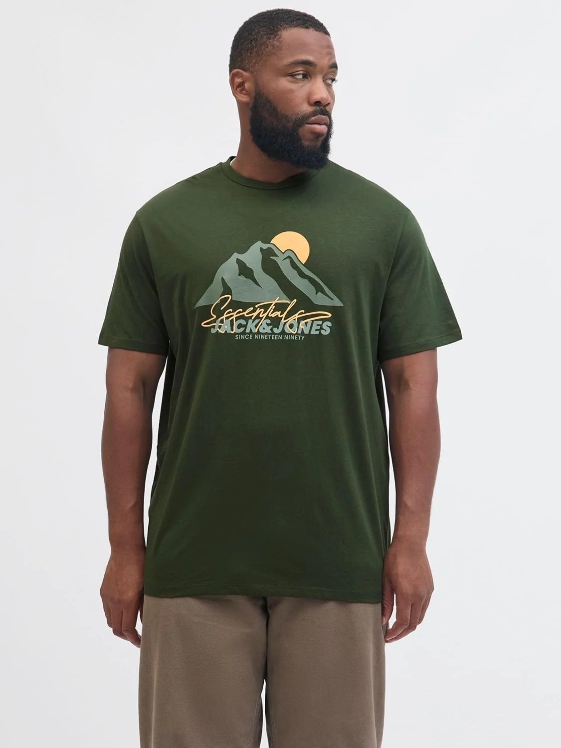 تی شرت آستین کوتاه یقه گرد مردانه جک اند جونز مدل Jjsun (تک عددی)