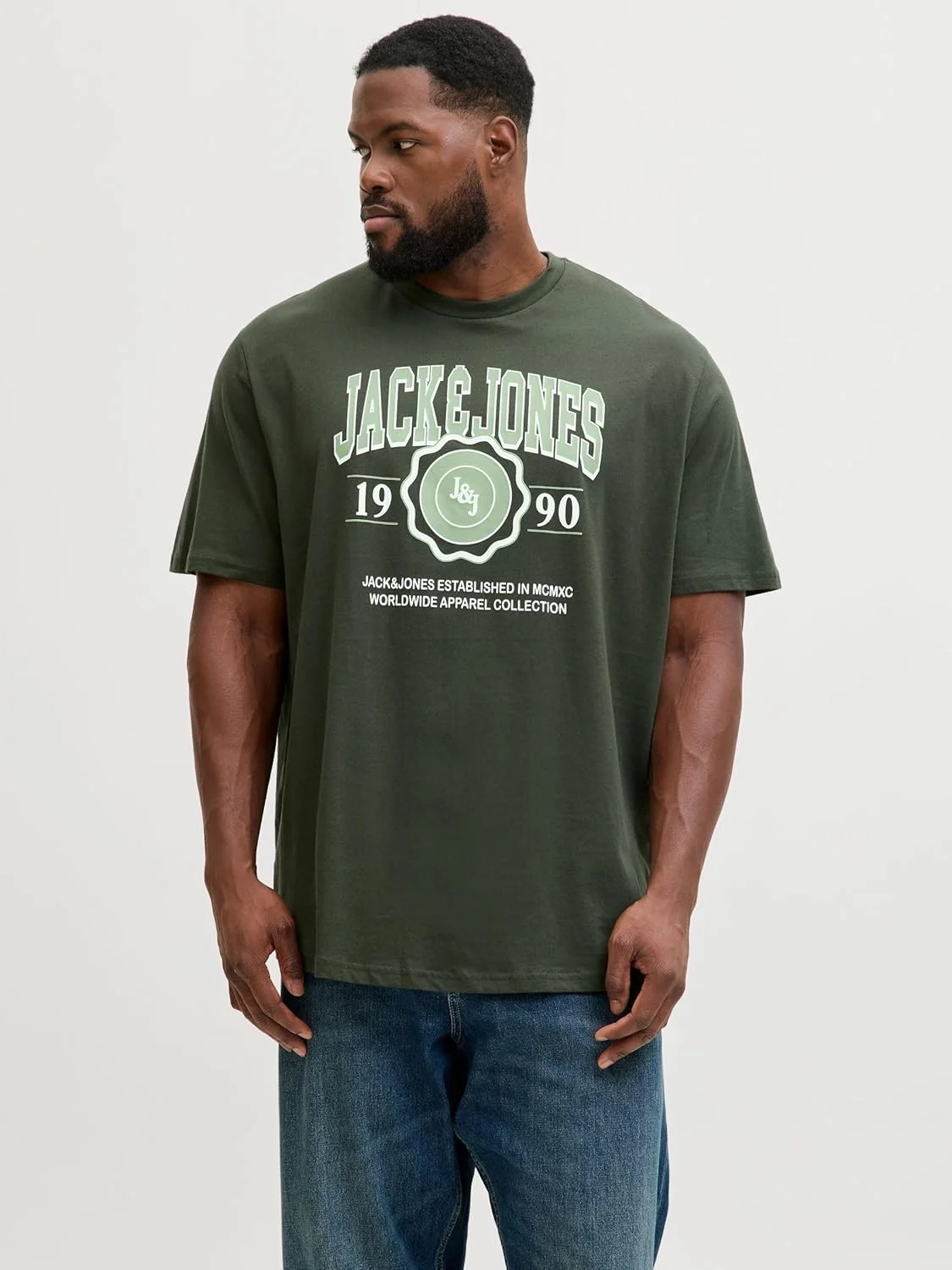 تی شرت یقه گرد آستین کوتاه مردانه جک اند جونز (بسته 1 عددی)