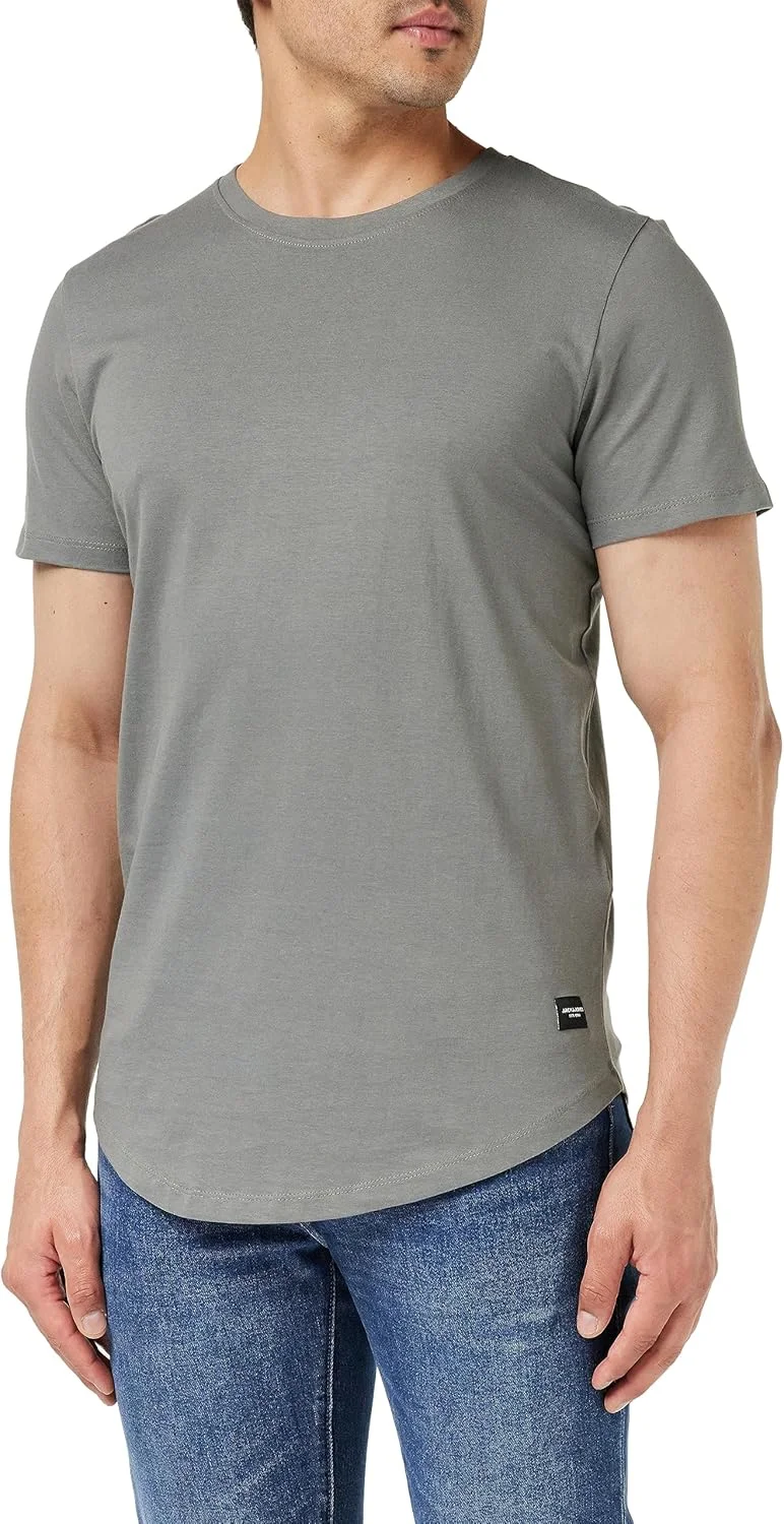 تی شرت مردانه جک اند جونز مدل JJENOA یقه گرد آستین کوتاه (تک عددی)