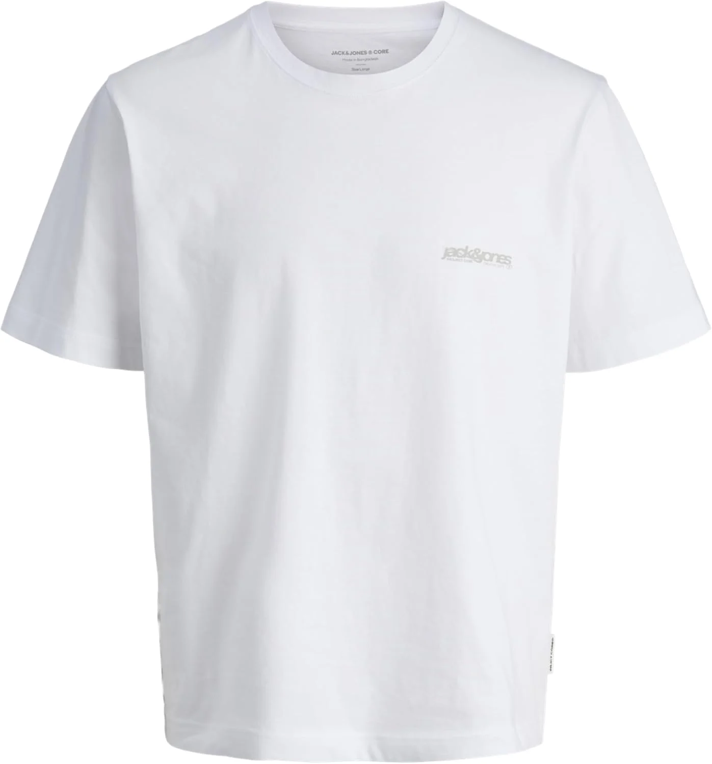 تی شرت مردانه جک اند جونز با طرح چاپی پشت یقه گرد آستین کوتاه (تک عددی)