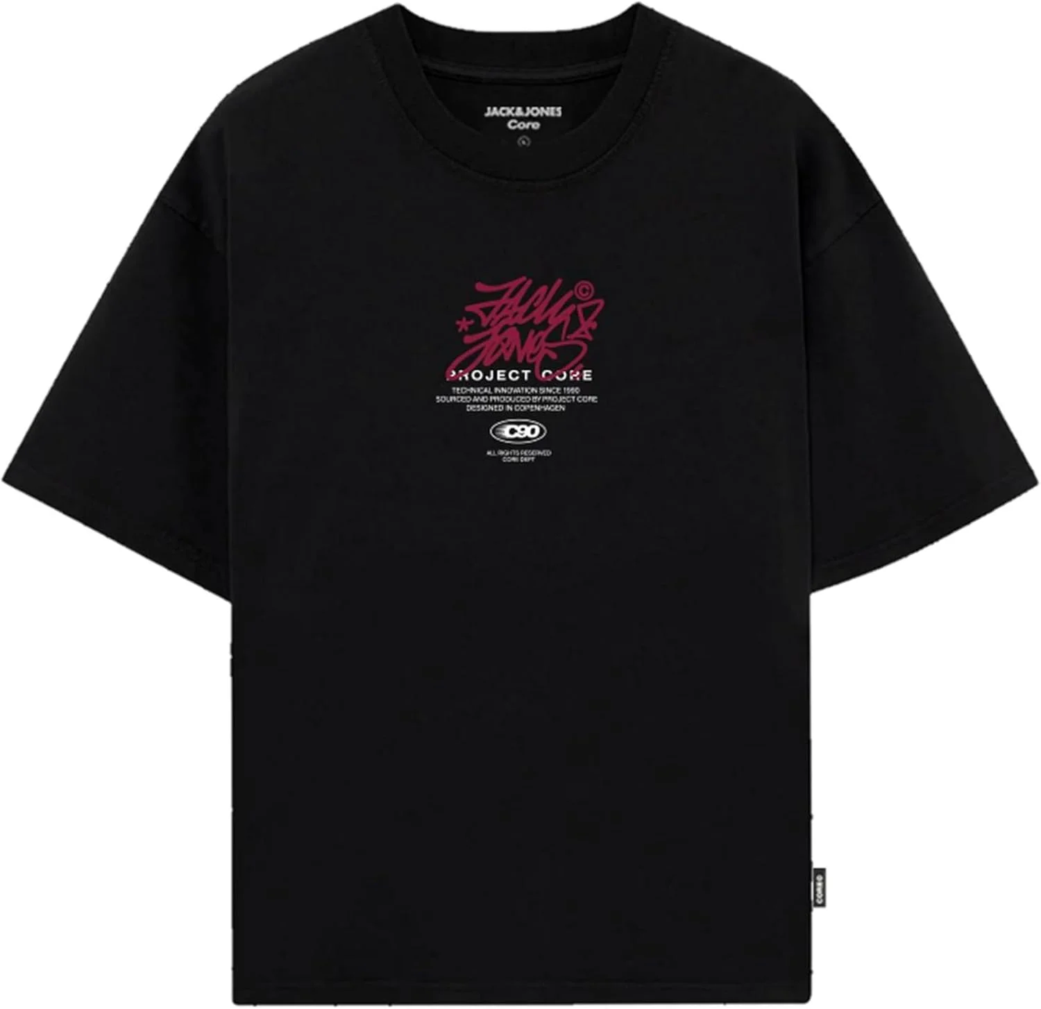 تی شرت مردانه جک اند جونز مدل Jcoscripture آستین کوتاه یقه گرد 3 عددی