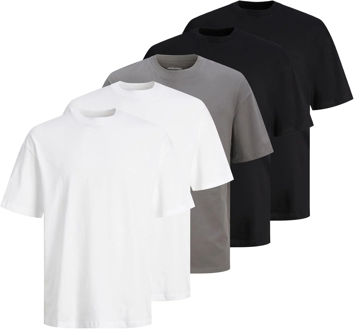 تی‌شرت مردانه جک اند جونز مدل Jjhugo Loose Tee Ss Crew Neck 5pk Mp (بسته 5 عددی)