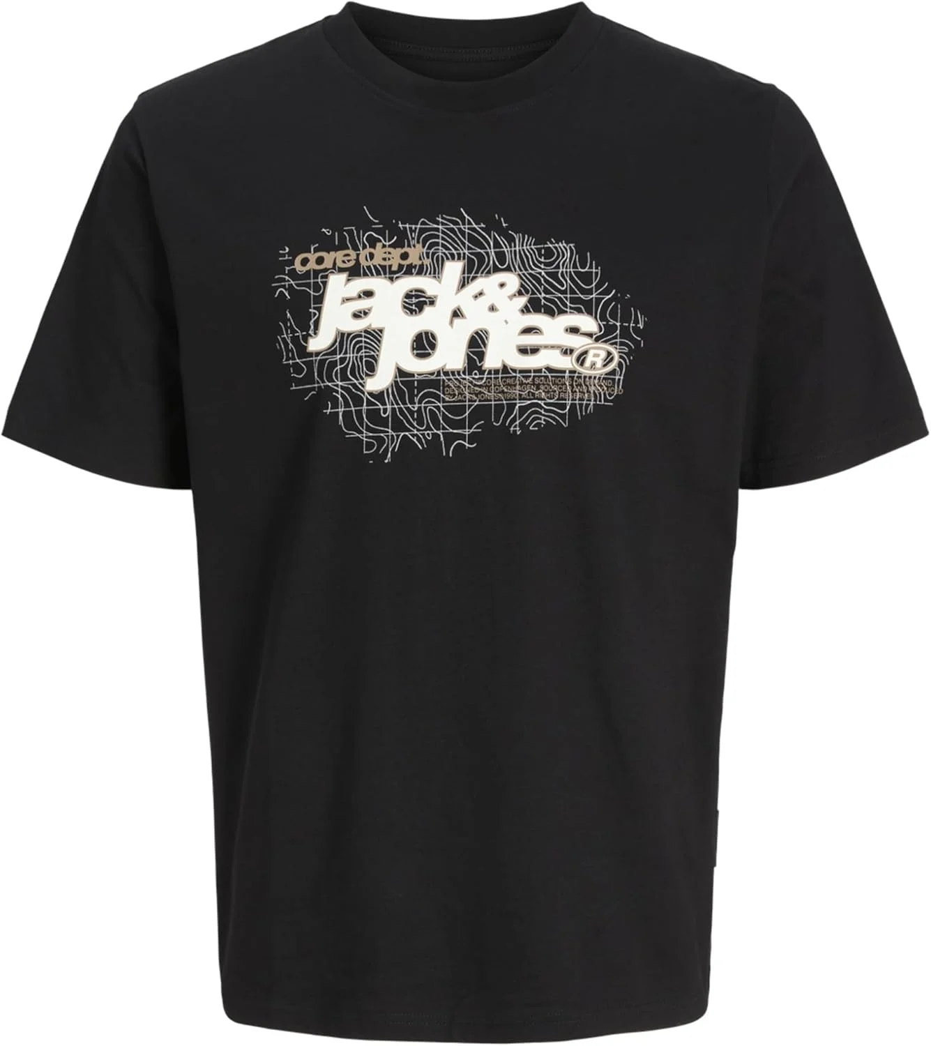 تی شرت یقه گرد آستین کوتاه مردانه جک اند جونز مدل Jcogrid Branding (بسته 1 عددی)