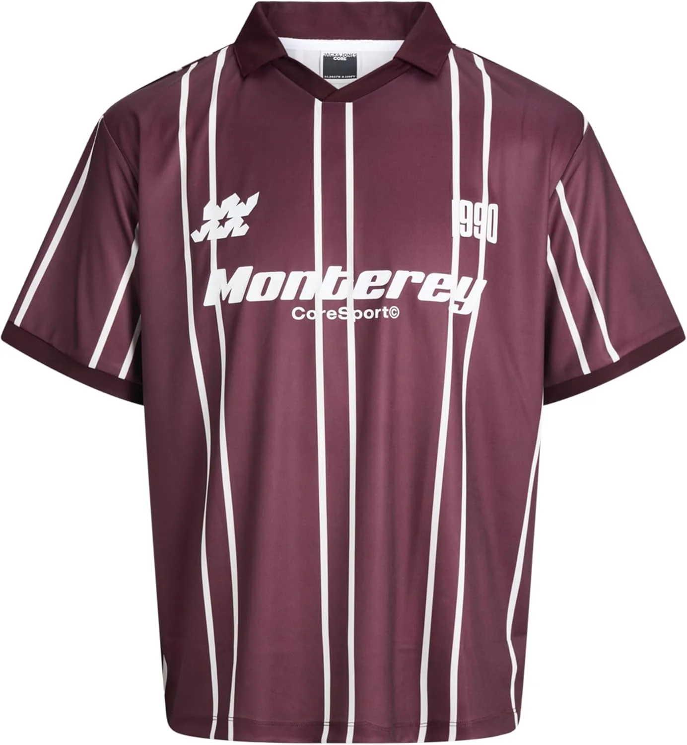 تی شرت آستین کوتاه مردانه جک اند جونز مدل Jcosignal Stripe Mesh یقه هفت (تک عددی)