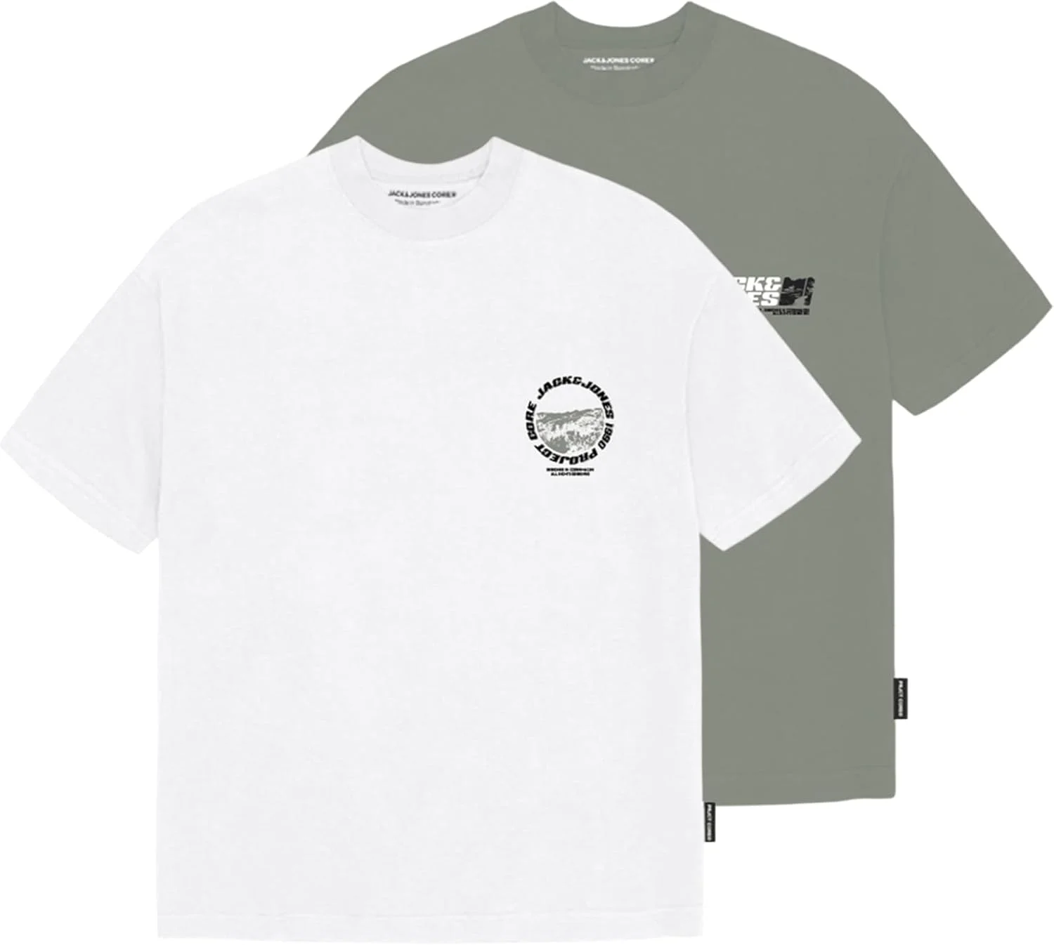 تی شرت مردانه جک اند جونز مدل JCOLIDO CHEST TEE SS CREW NECK 2PK MP