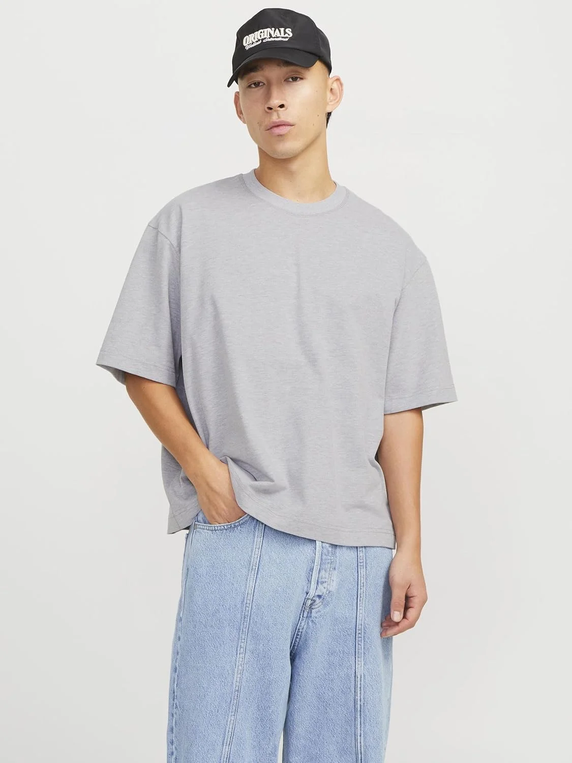 تی شرت یقه گرد آستین کوتاه مردانه جک اند جونز مدل Jcoblanks Heavytee