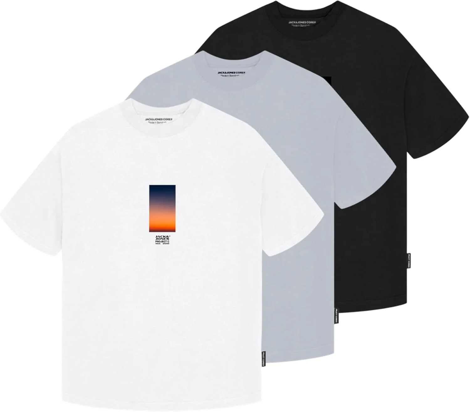 تی شرت مردانه جک اند جونز مدل JCOCALMA PHOTO TEE SS CREW NECK 3PK MP