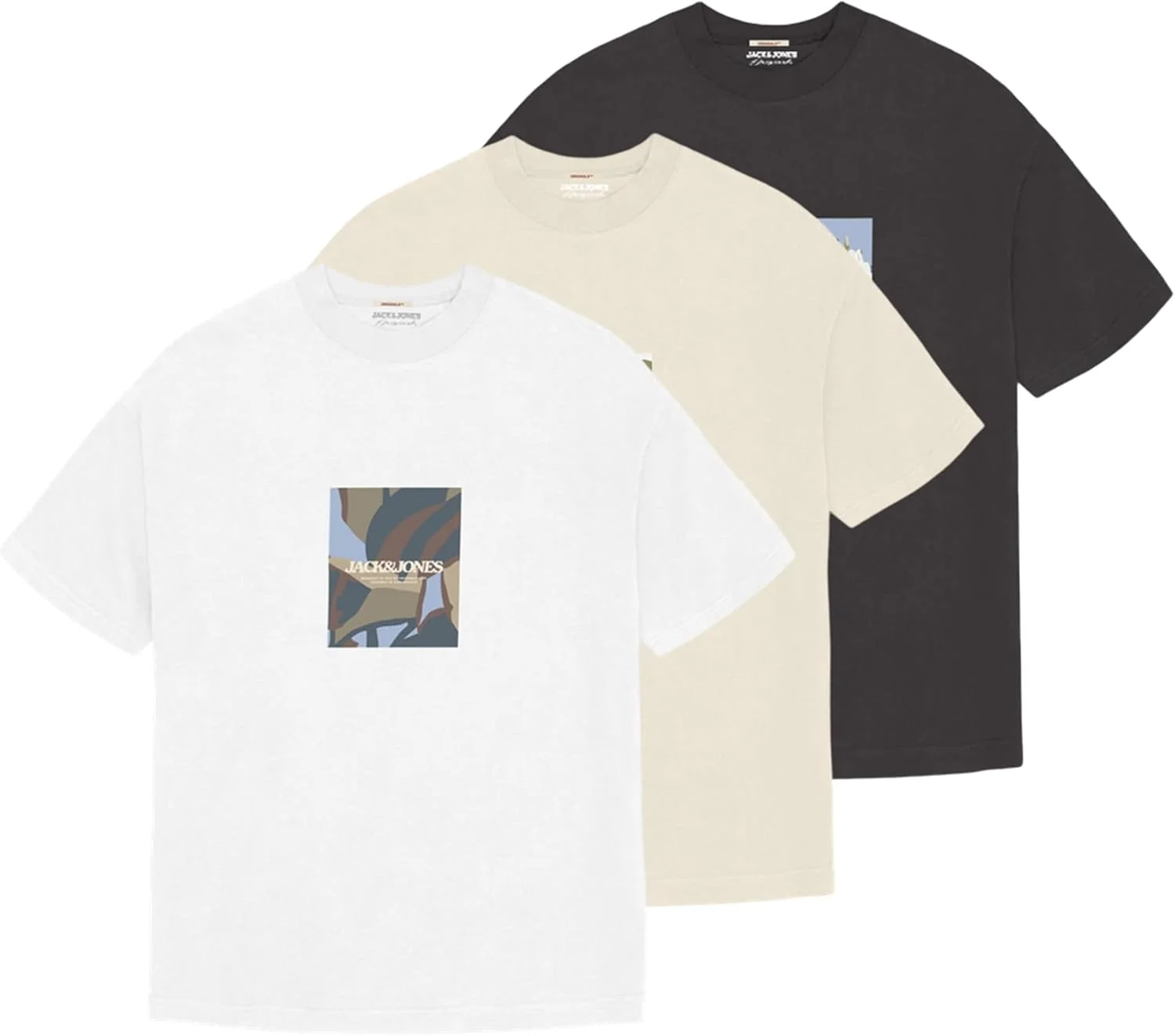 تی‌شرت مردانه جک اند جونز مدل JORTAVIRA AOP TEE SS CN FST 3PK MP
