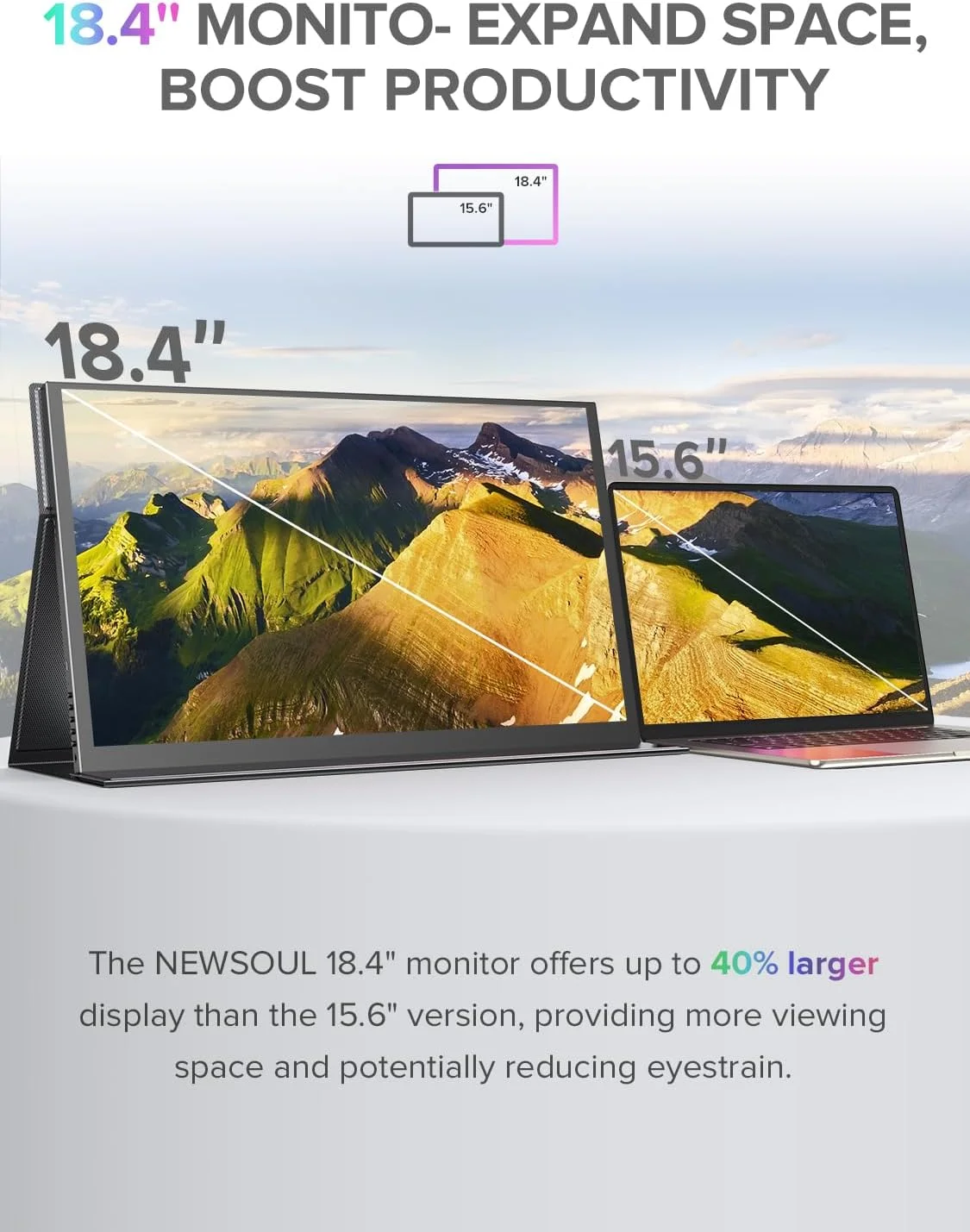 مانیتور قابل حمل 18.4 اینچی 4K UHD، نمایشگر IPS HDR، رنگ 10 بیتی، قابلیت نصب VESA، پورت های USB-C و Mini HDMI، دارای روکش چرمی، ایده آل برای مسافرت، بازی و استفاده اداری مانیتور قابل حمل 18.4 اینچی 4K UHD، نمایشگر IPS HDR، رنگ 10 بیتی، قابلیت نصب VESA، پورت های USB-C و Mini HDMI، دارای روکش چرمی، ایده آل برای مسافرت، بازی و استفاده اداری