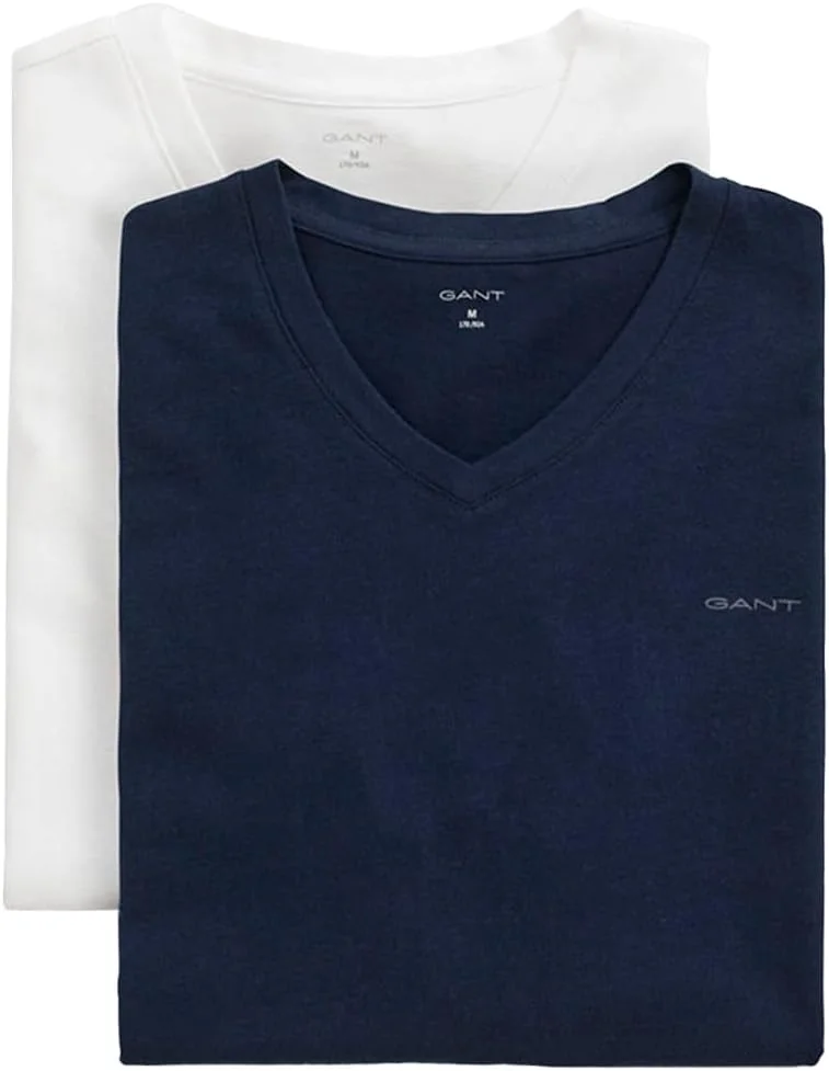 تی شرت یقه هفت آستین کوتاه مردانه Gant، بسته 2 عددی