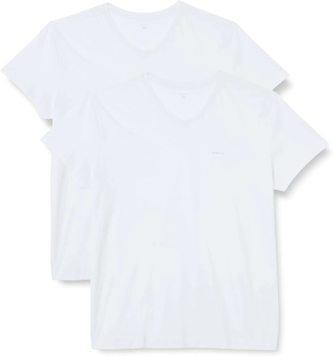 تی شرت یقه هفت مردانه GANT، بسته 2 عددی، لباس زیر سفید، استاندارد، بسته 2 عددی، یک سایز