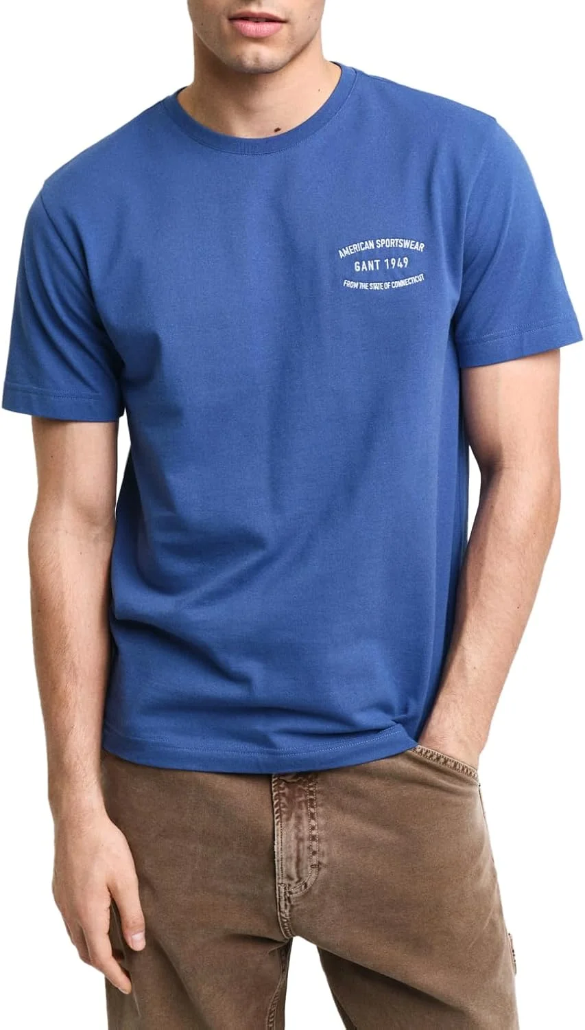 تی شرت مردانه یقه دار گرافیکی GANT