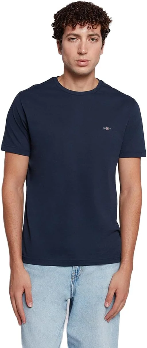 تی شرت آستین کوتاه مردانه GANT با لوگوی سپر، تهیه شده از پنبه