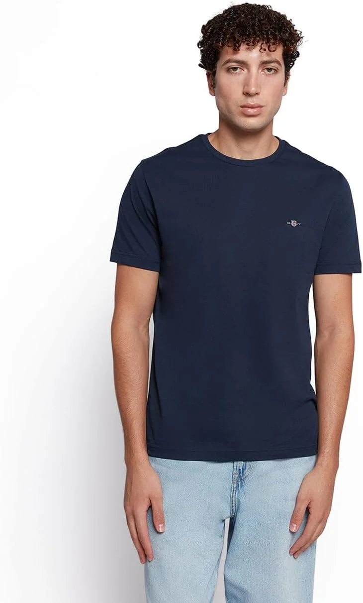 تی شرت آستین کوتاه مردانه GANT با لوگوی سپر، تهیه شده از پنبه