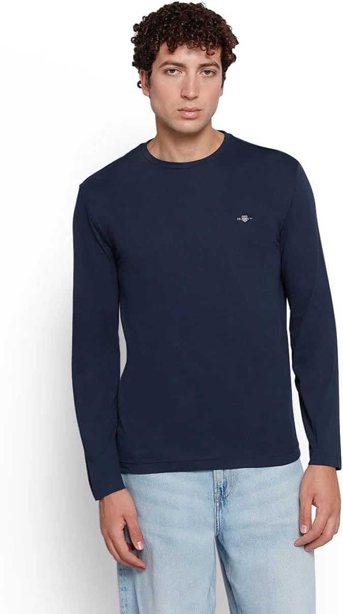 تی شرت آستین بلند مردانه GANT با لوگوی سپر، تهیه شده از پنبه