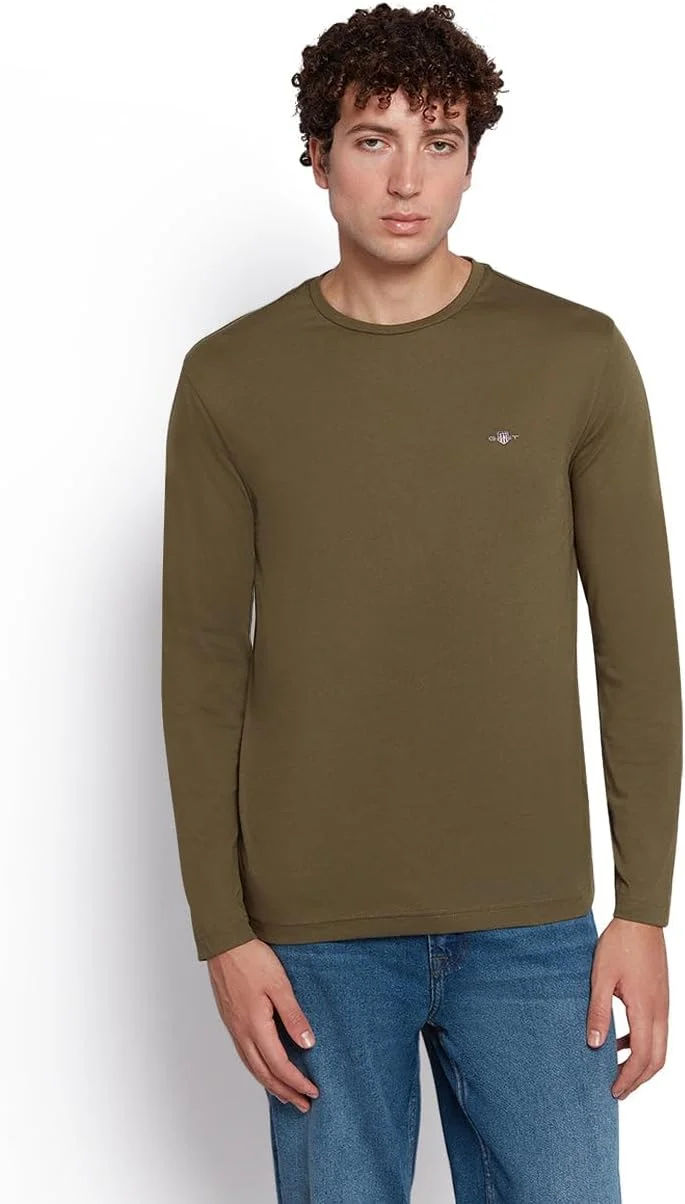 تی شرت آستین بلند مردانه GANT با لوگوی سپر