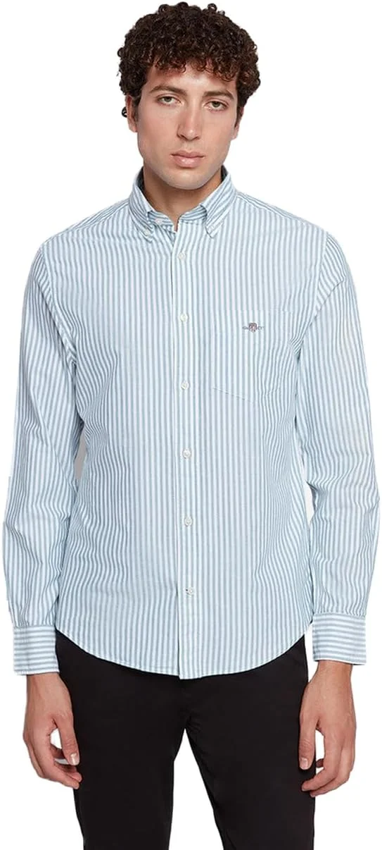 پیراهن مردانه گنت، مدل آکسفورد راه راه، برش معمولی